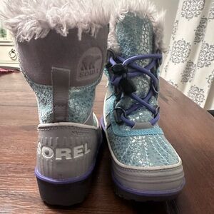 Sorel Kids Blue and Gray Snow Boots